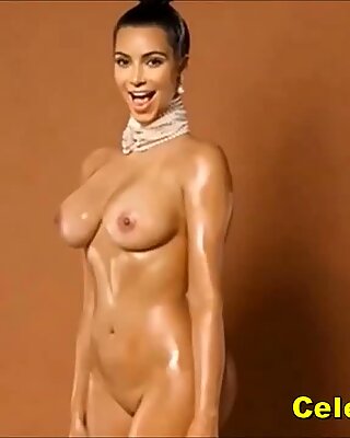Kim Kardashian meztelen celebtermében a híres, simára borotvált punci